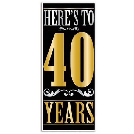 Beistle 59632 30 in. x 6 ft. Heres to 40 Years Door Cover - Pack of 12 price history on PriceWatchPro