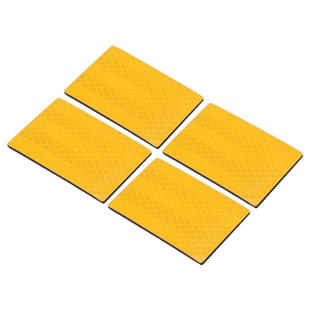 Unique Bargains Patch Réfléchissant 2'x3', 4 Pcs Appliques de Sécurité, Jaune Foncé