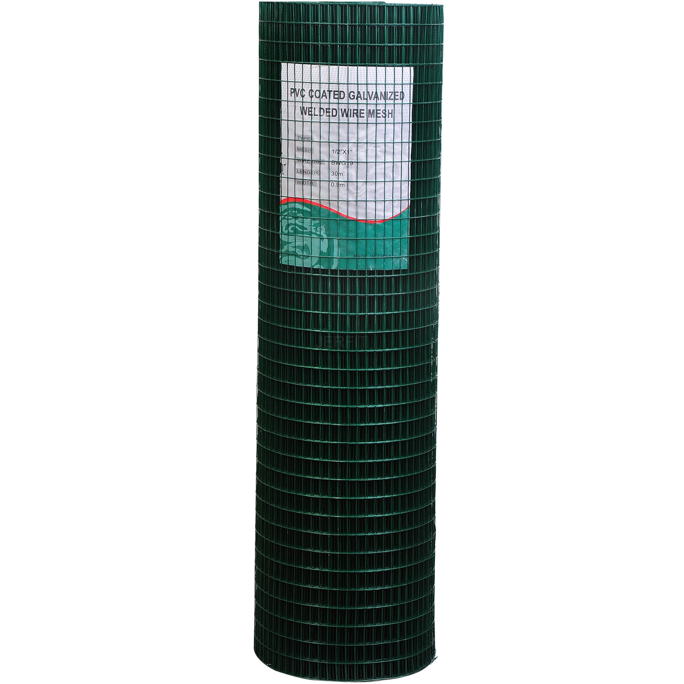 JERFIT 1/2 Inch x 1 Inch Hardware Cloth Roll, 98' L x 35.5" H PVC Coated Green Wire Mesh Fencing for Chicken Coop, Garden Bed, Rabbit Cage, Animal Enclosure & Plant Protection