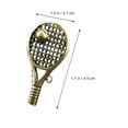 thumbnail image 2 of Key Pendant Tennis Racket Shape Vintage Design 1Set 1.8x1.1in, 2 of 6