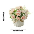 thumbnail image 3 of TFYZYY Artificial Flower Bouquet with Ceramic Vase, Multicolor Silk Roses for Home, Office, Wedding Decoration, Table Centerpiece, 3 of 6