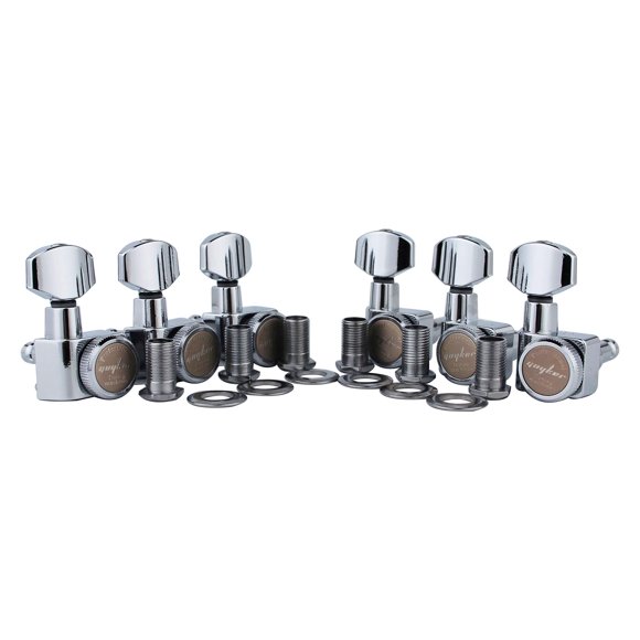 Afinadores con bloqueo de guitarra Guyker 6 In-line 1:18 Chrome