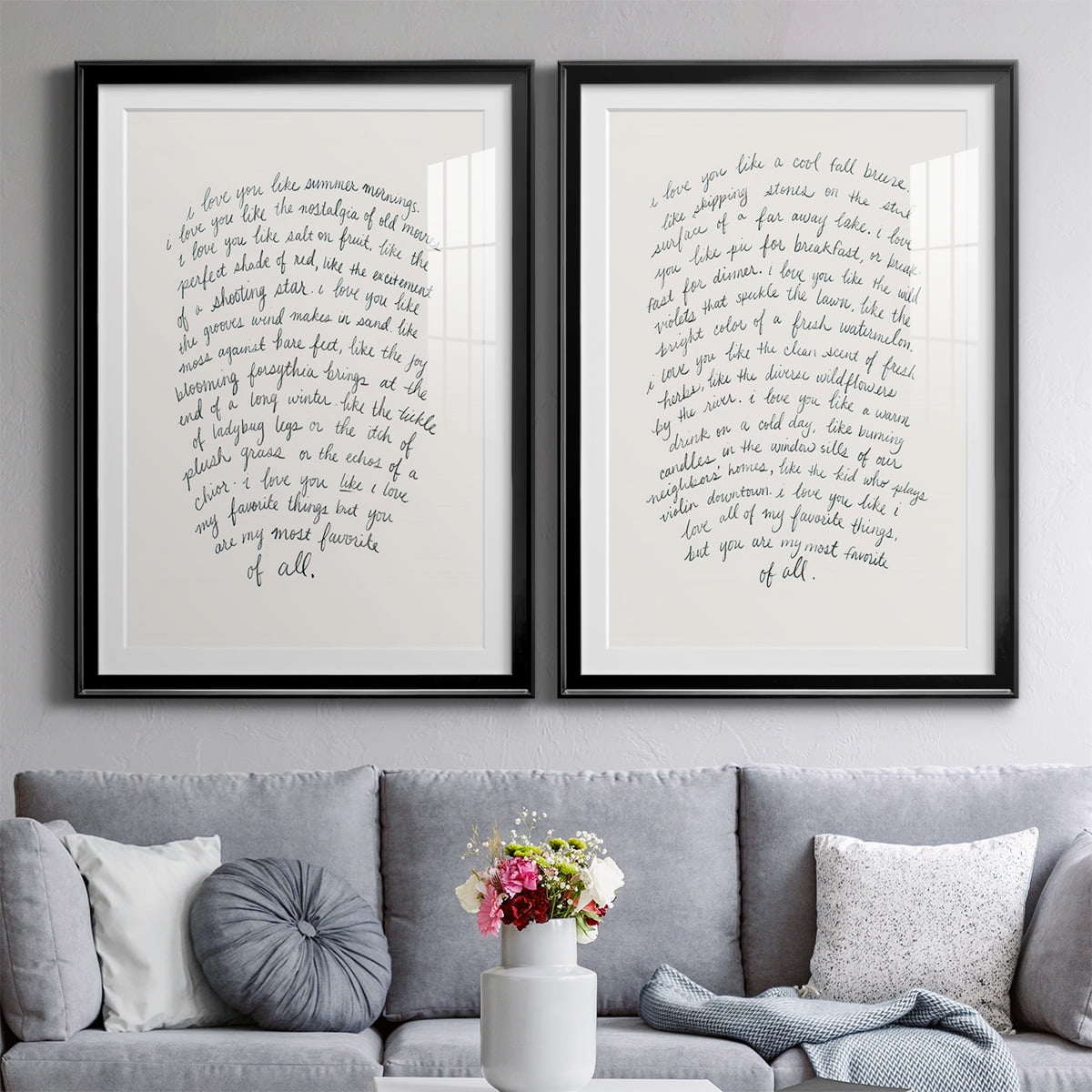 Wexford Home Letter to a Lover I Premium Framed Print, 18.5" x 24.5" - Ready to Hang, Black (Set of 2)