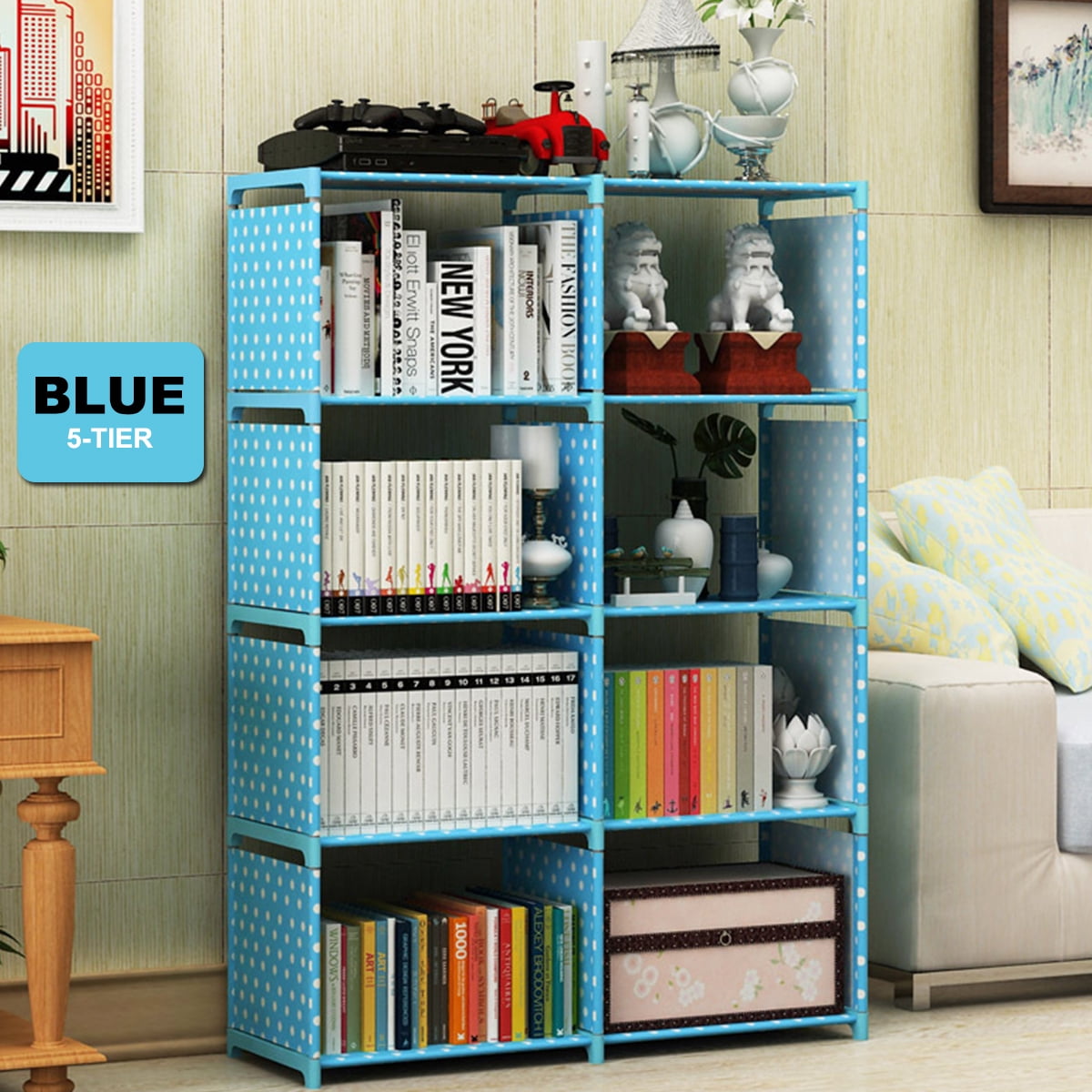 8-Shelf Bookcase Storage Wall Bookshelf Cubby Holder Rack Home Furniture 