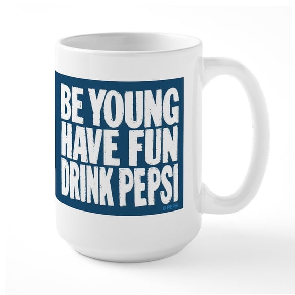 CafePress - Pepsi Be Young - 15 oz Ceramic Large White Novelty Mug
