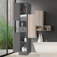 thumbnail image 2 of Space Saving Bathroom Cabinet, 66" Tall Narrow Storage Organizer with Adjustable Shelves, Multi-Functional Freestanding Cabinet for Bathroom, Kitchen, 2 of 6