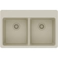 thumbnail image 2 of Elkay Quartz Classic 33" x 22" x 9-1/2", Equal Double Bowl Drop-in Sink, Bisque, 2 of 2