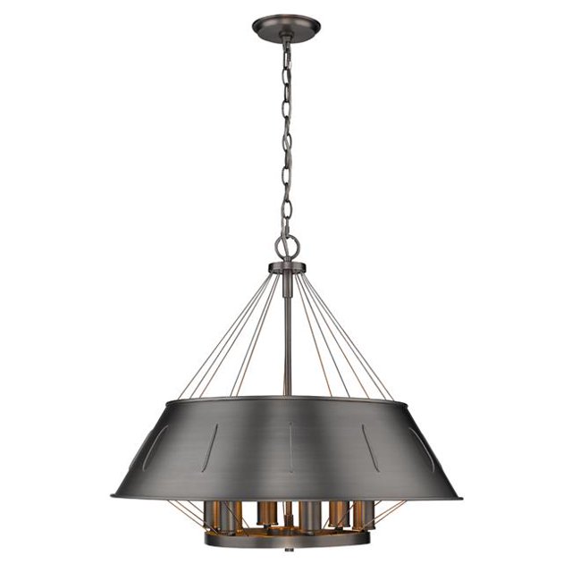 Golden Lighting 7917-6P AS Pendentif 6 Light Whitaker - Acier Vieilli