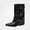 Black, variant on Women's Plus Size Mid Calf Boots Pointed Toe Metal Buckle Strap Versatile Comfort Boots Size 7