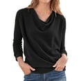 thumbnail image 4 of Long Sleeve Shirts For Women Casual Hundred Solid Color Regular Sleeve Pullover Stacked T Shirt Top Womens Long Sleeve Tops, 4 of 4