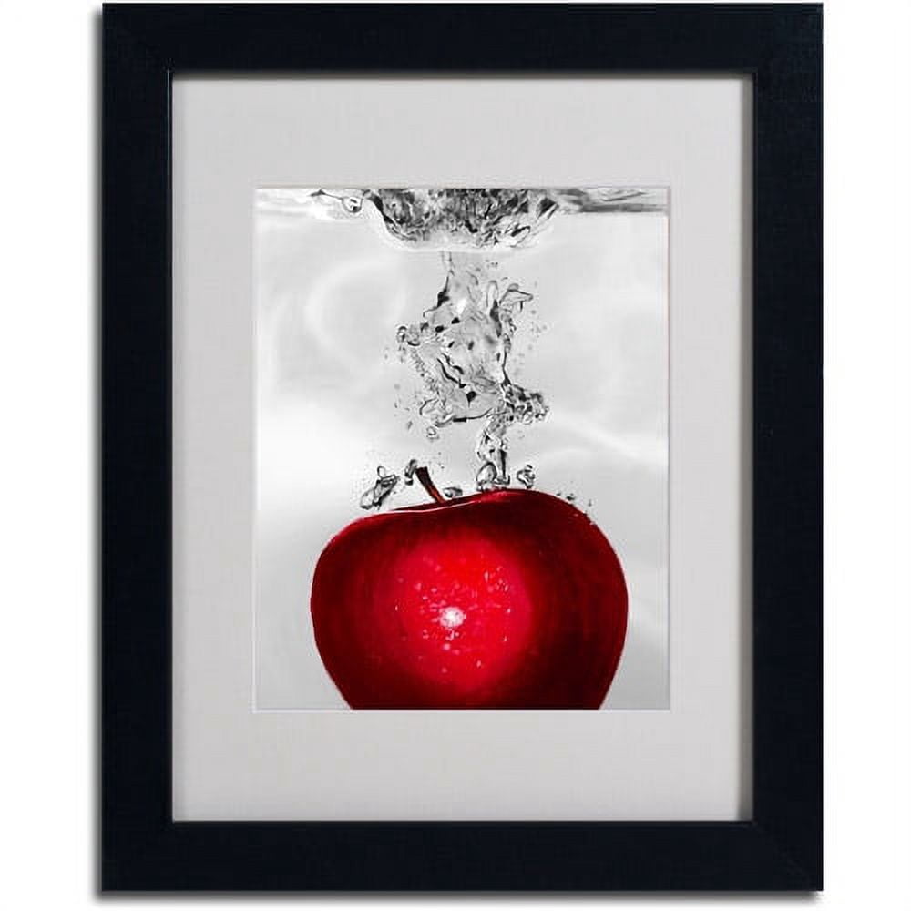 Trademark Art 'Red Apple Splash' Framed Matted Art by Roderick Stevens