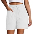 thumbnail image 2 of OIUUAK Women's Solid Color Pocket Loose High Waist Casual Stylish Shorts, Light Weight Pants for Women Summer, Lightweight Summer Pants Women, Summer Pants, 2 of 2