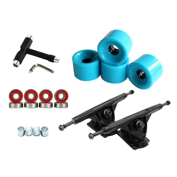 Pieza de rodillo de llave de rueda de camión de monopatín sólido de aleación de 7 pulgadas, fácil de llevar y usar Azul negro kusrkot Ruedas De Camiones De Skate