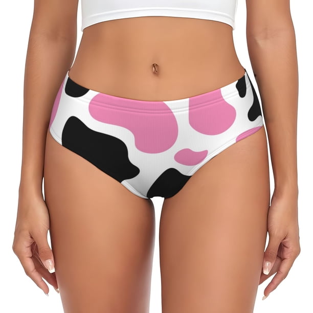 Fotbe Cow Spots Calzones Estampados para Mujer – Ropa Interior de Algodón, Cómoda, Suave y Elástica-X-Small