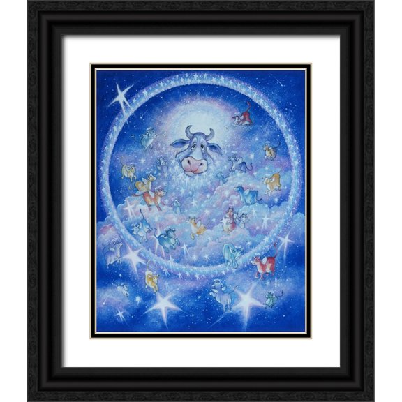 Bell, Bill 12x14 Black Ornate Wood Framed with Double Matting Museum Art Print Titled - Holy Cow 2