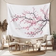 thumbnail image 2 of Pink Cherry Blossom Tapestry for Bedroom Wall Hanging Tapestry, Spring Branches Floral Watercolor Ceiling Backdrop Tapestries Poster Blanket Wall Decor for Teens Room Living Room Dorm 59" x 90", 2 of 7
