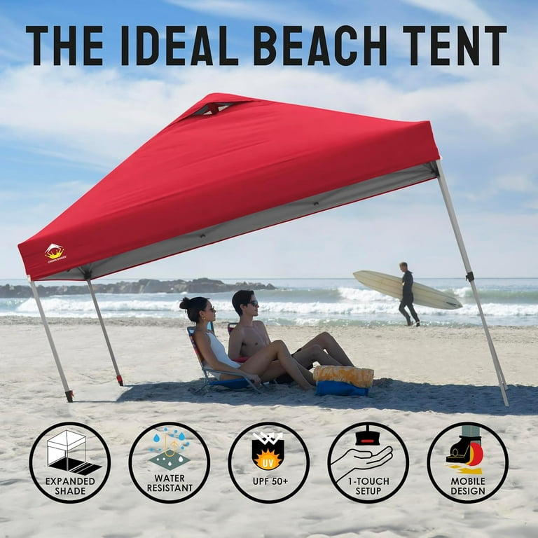 10x10 Pop Up Canopy Beach Tent with One Push Setup Easy