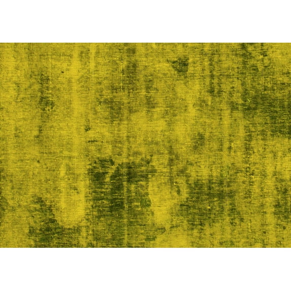 Ahgly Company Machine Washable Indoor Rectangle Abstract Yellow Modern Area Rugs, 7' x 10'