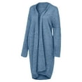 thumbnail image 6 of VISALY Long Cardigans Long Sleeve Cardigan Knitting Coat Large Size Mid Long Plain Casual Jacket Sweaters Elegant Fashion Cotton Autumn Winter Open Front Cardigan Chunky Cardigan Sweaters Sky Blue Xxl, 6 of 9