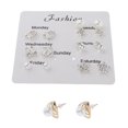 thumbnail image 1 of Conjunto de pendientes de una semana de circonio a la moda, joyería E0350-2 Yuyangstore Aretes surtidos para mujer, 1 of 8