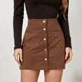 thumbnail image 2 of Women Short Skirt Solid Color High Waist Zipper Autumn Winter Skirt Corduroy Slim Single Slim Fit Solid Color Skirt Club Basic Leisure Dailywear, 2 of 9