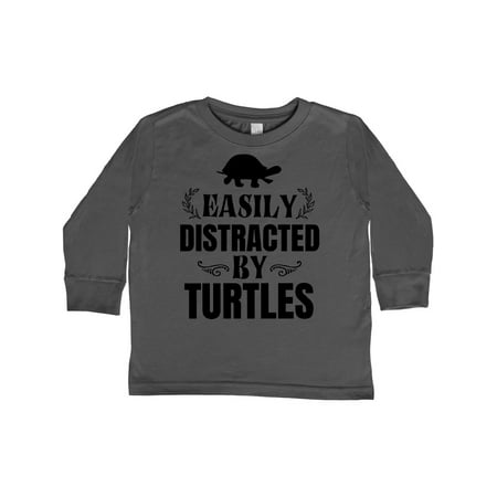 

Inktastic Easily Distracted By Turtles Gift Toddler Boy or Toddler Girl Long Sleeve T-Shirt