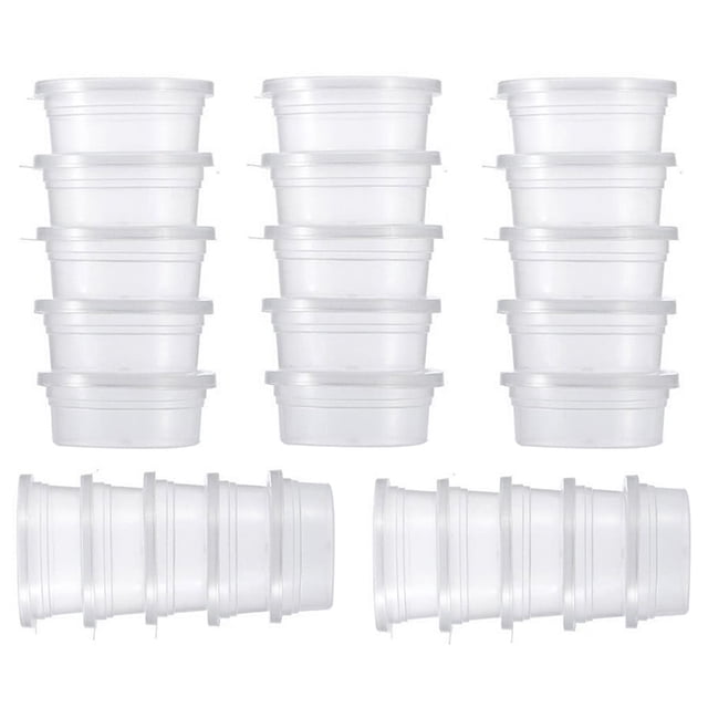 Contenedores para guardar ropa, 25 unidades, recipientes para guardar slime, vasos para guardar bolas de espuma y tapas