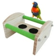 thumbnail image 3 of Soporte de Percha para Pájaros con Cuenco de Agua para Alimentos, Juguete para Loros, Alimentador de Jaula para Pájaros de piezaza, Patio de , verde Salvador Soporte de percha para loro, 3 of 8