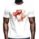 thumbnail image 2 of Camisetas para hombre con estampado de corazón, lazo y globo, de manga corta, informales, con gráficos, 2 of 8