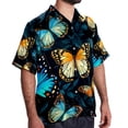 thumbnail image 2 of Flower Butterfly Men's Casual Button Down Short Sleeve Hawaiian Printed Summer Beach Shirts, 2 of 6