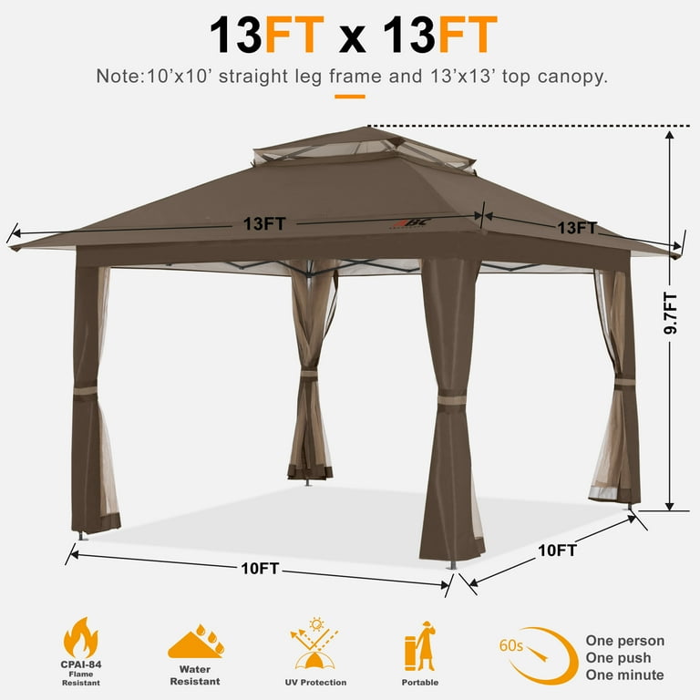 ABCCANOPY 13'x13' Gazebo Tent Outdoor Pop up Gazebo Canopy Shelter