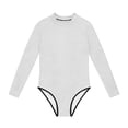 thumbnail image 4 of Swimsuit for Girls, Long Sleeve One Piece Rashguard, Solid Color Beach Vacation Swimsuit for Kids 2-13 Years, 4 of 7