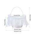 thumbnail image 3 of Western Lace Flower Girl Basket White Bow Wedding Decoration Portable Petal Basket for Bridal Ceremony Christening Photo Props, 3 of 6