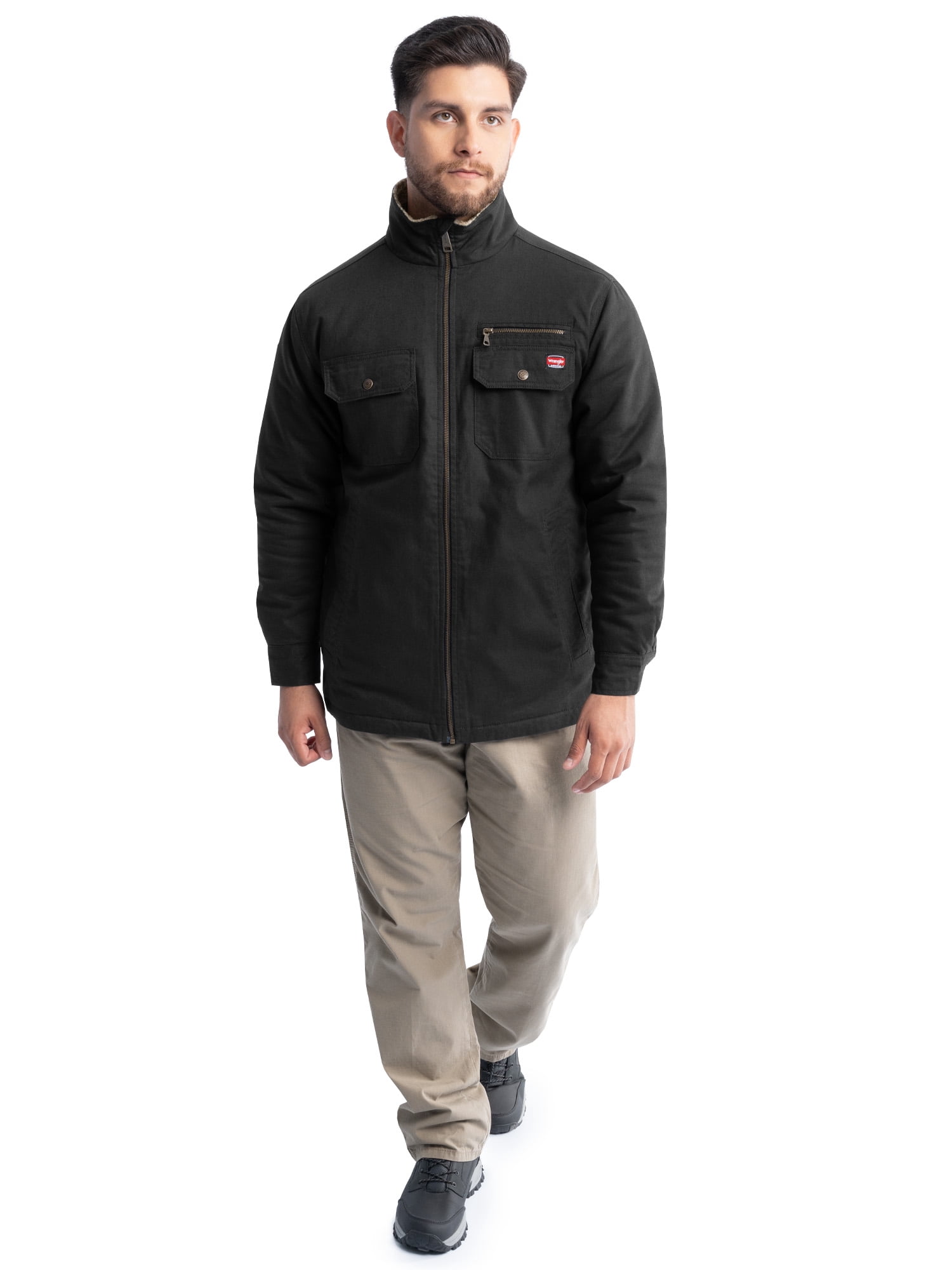 Wrangler Workwear Men's Mock Neck Jacket with Inner Linning Insulating Fabric, Size S-3XL