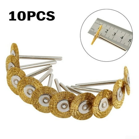 

10pcs Brass Wire Wheel Brushes Polishing Cleaning Grinder For Rotary Tool 22MM