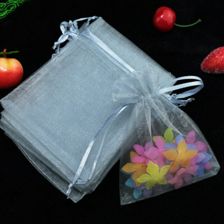 MOTYAWN 100pcs White Organza Bags 2x3 inch Sheer Drawstring Gift Bags  Jewelry Pouches Wedding Party Christmas Favor Gift Bags, Little Mesh Gift