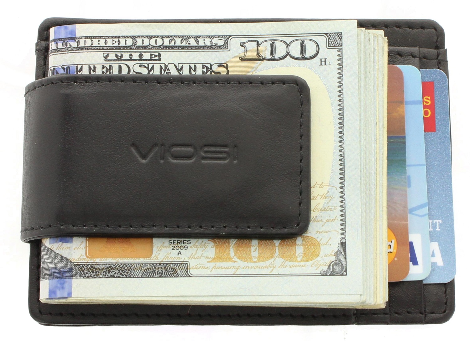 Viosi RFID Men's Leather Magnetic Front Pocket Money Clip Wallet