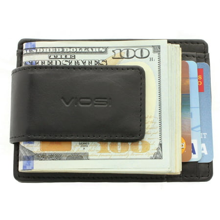 RFID Men's Leather Magnetic Front Pocket Money Clip (Best Leather Money Clip)