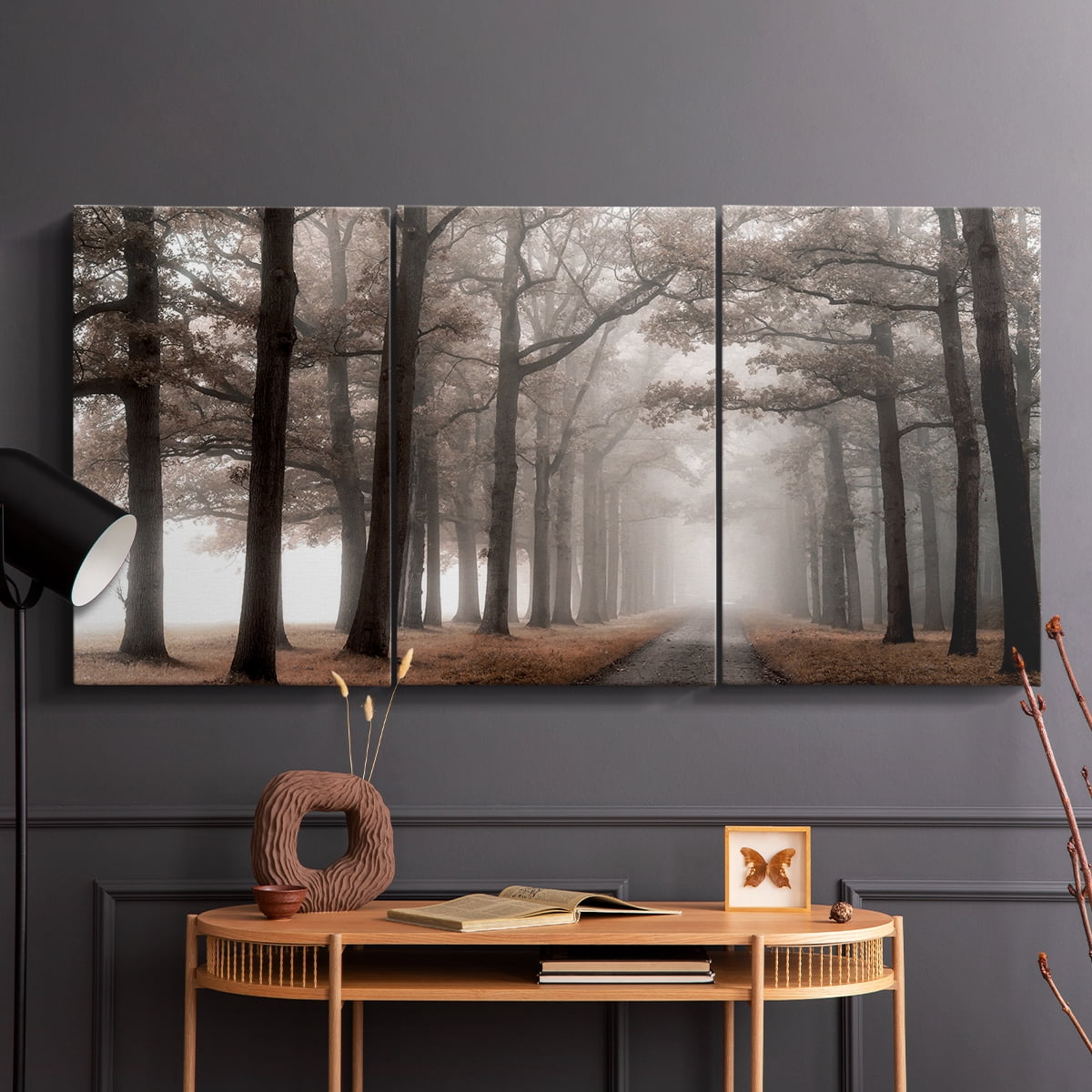 Wexford Home Misty Road - 24" x 48" Multi-Piece Canvas Art, Ready to Hang