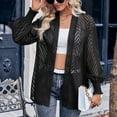 thumbnail image 4 of QUYUON Womens Sweaters Fall 2023 Cardigan Deals Long Sleeve Thick Cardigan for Women Polyester Womens Open Front Cardigan Cardigan Jacket Style Q-3891 Fall Cardigan Sweater Outerwear Coat Black S, 4 of 7