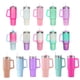 thumbnail image 2 of Custom 40 oz Tumbler With Handle Lid and Straw Insulated Rainbow Paint Stainless Steel Travel Mug Iced Coffee Cup Car Travel Mug, 2 of 5