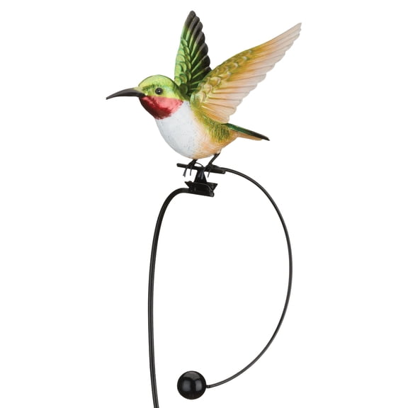 Regal Art & Gift Rocker Hummingbird Stake - Ruby Throated Metal 42.75" Garden Yard