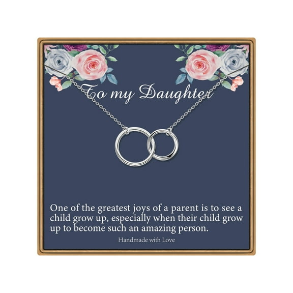 TINGN Daughter Gifts Infinity Circles Necklace To My Daughter Necklace Mother Daughter Jewelry Daughter Interlocking Necklace