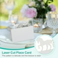 thumbnail image 3 of 50Pcs Wedding Place Cards, Laser Cut Wedding Car Table Place Cards for Table Setting Wedding Reception Buffet, White, 3 of 6