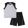 thumbnail image 4 of Amidoa Boys 2 Piece Outfits Summer Clothes Cute Tank Top and Casual Pants Kids Clothing Sets Gray Size 8, 4 of 9