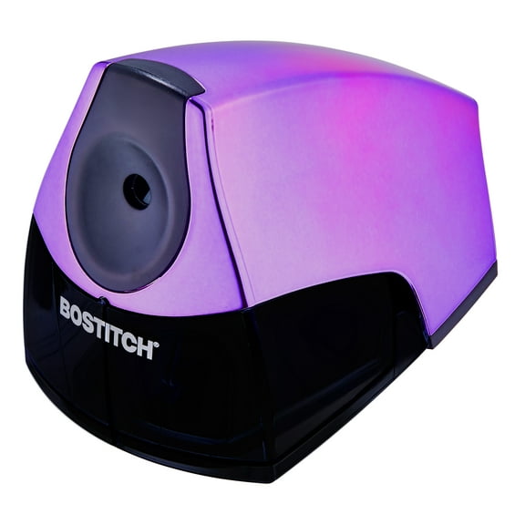 Bostitch Personal Electric Pencil Sharpener, Powerful Stall-Free Motor, High Capacity Shavings Tray, Metallic Purple
