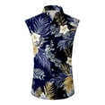 thumbnail image 5 of LWavelet Men's Sleeveless Hawaiian Shirt, Midnight Bloom Print Button Down, Quick Dry for Night Beach & Summer Casual Outfits Watermelon Red XL, 5 of 5
