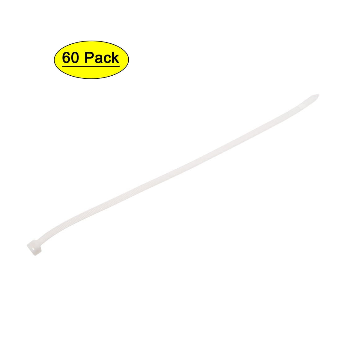 60pcs Cable Zip Ties, 18 Inch x 0.35 Inch Self-Locking Nylon Tie Wraps White