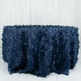 thumbnail image 2 of Efavormart 132" Round Leaf Petal Taffeta Tablecloth - Decorative 3D Leaf Ruffle Table Cover for Forest Party, Wedding, Event, Dessert Tables - Navy Blue, 2 of 5
