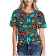 thumbnail image 2 of Mifsaly Womens Casual Graphic Tee Crew Neck Short Sleeve T-Shirt Cute Football Heart Print Soft Breathable Summer Tops Loose Fit Daily Fashion Shirt XXXXXL, 2 of 7